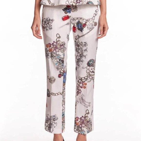 Camilla and Marc Pants - Camilla and Marc Marie Trouser White Jewel Print Pants Straight leg Cropped 6